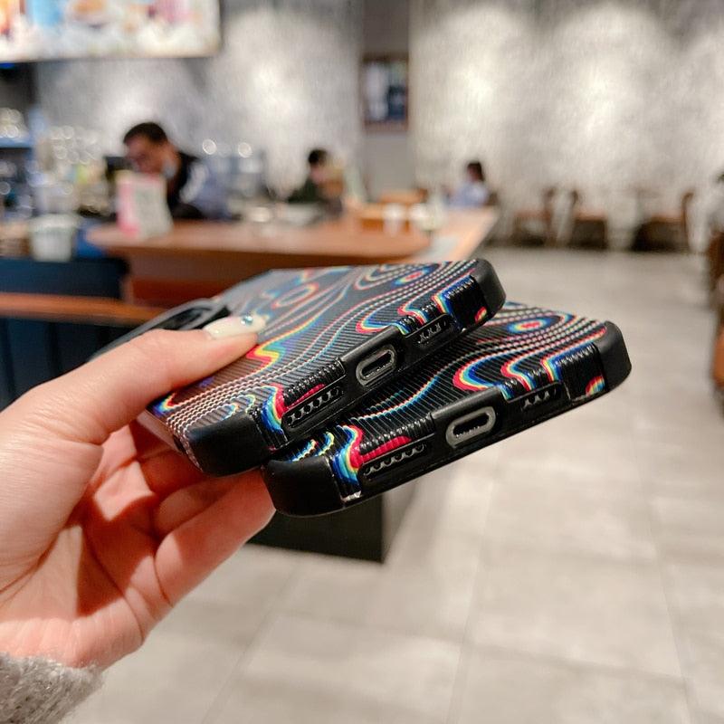 Cute Illusion Line Fashion Phone Case Cover for iPhone ,11, 12, 13, 14 Pro Max, 14 Plus