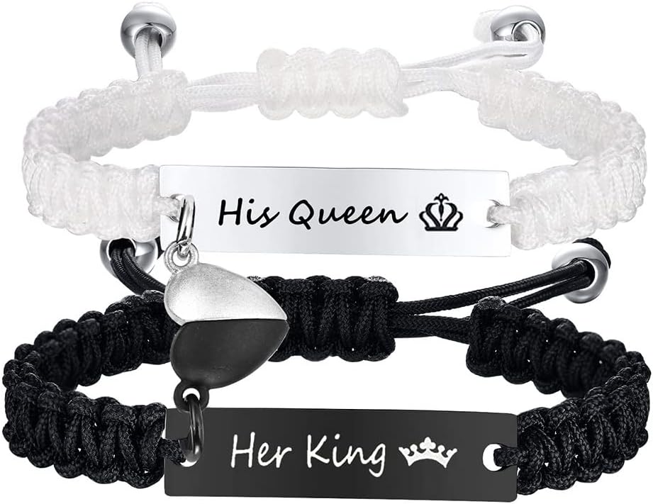 Dacida Matching Couples Bracelets for Women Men Long Distance Bracelets for Couples His Hers Bracelets Relationship Bracelets Anniversary Christmas Birthday Gifts