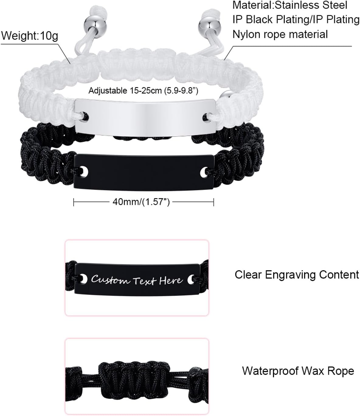 Dacida Matching Couples Bracelets for Women Men Long Distance Bracelets for Couples His Hers Bracelets Relationship Bracelets Anniversary Christmas Birthday Gifts