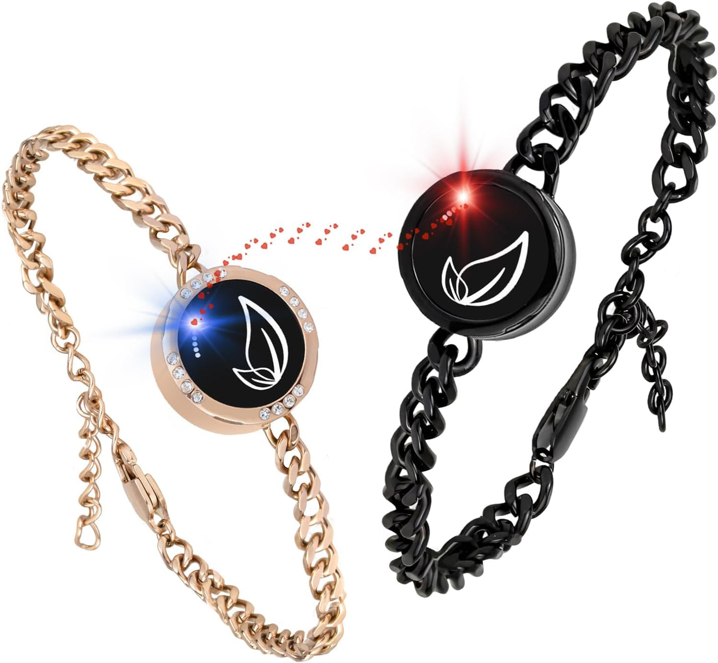 Dacida Long Distance Touch Bracelets,Couples Bracelets, Remote Smart Matching Couples Bracelet for Couples Suitable for Long Distance Relationship Girlfriend Boyfriend Passing on Love and Miss Gifts