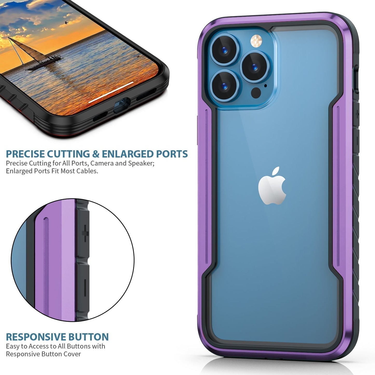 iPhone 12, 13, 14 & 15 Series Case - Defence Shield Metal Cover, Military Grade Protection