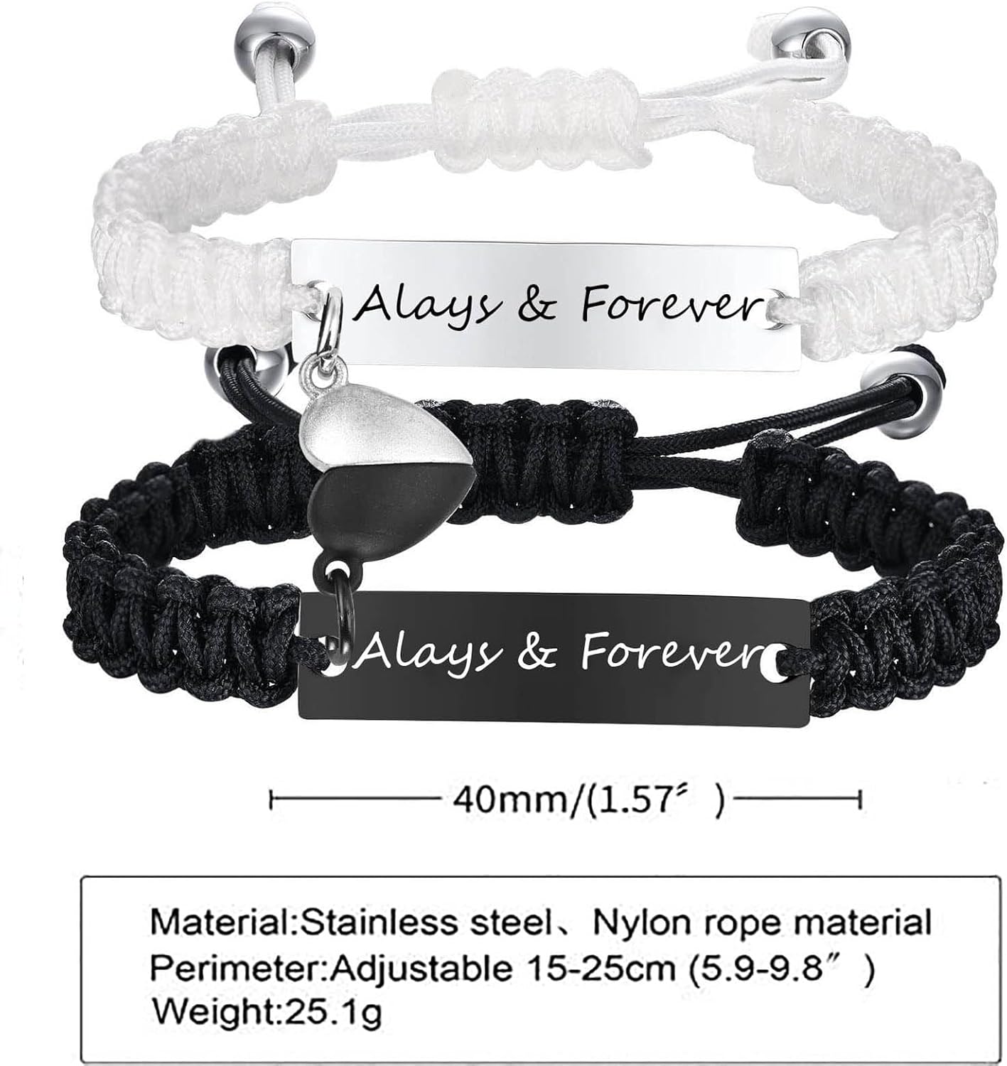 Dacida Matching Couples Bracelets for Women Men Long Distance Bracelets for Couples His Hers Bracelets Relationship Bracelets Anniversary Christmas Birthday Gifts