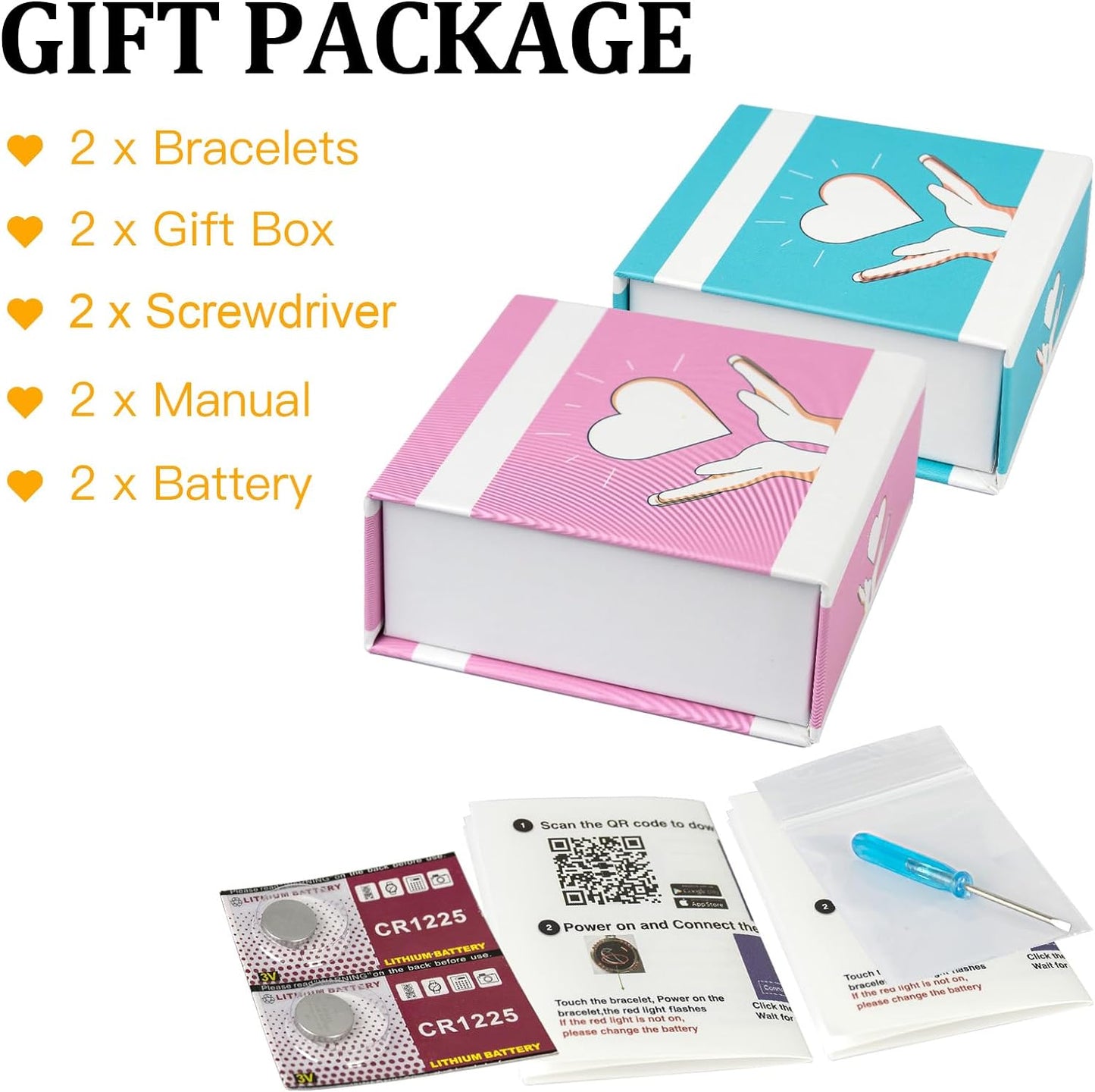 Dacida Long Distance Touch Bracelets Jewelry Set, Remote Smart Connection Love Bracelet,Send SOS SMS Relationship Bracelets Moon Star for Couples Lovers Family Friends Festivals Valentine's Day Gifts Pink