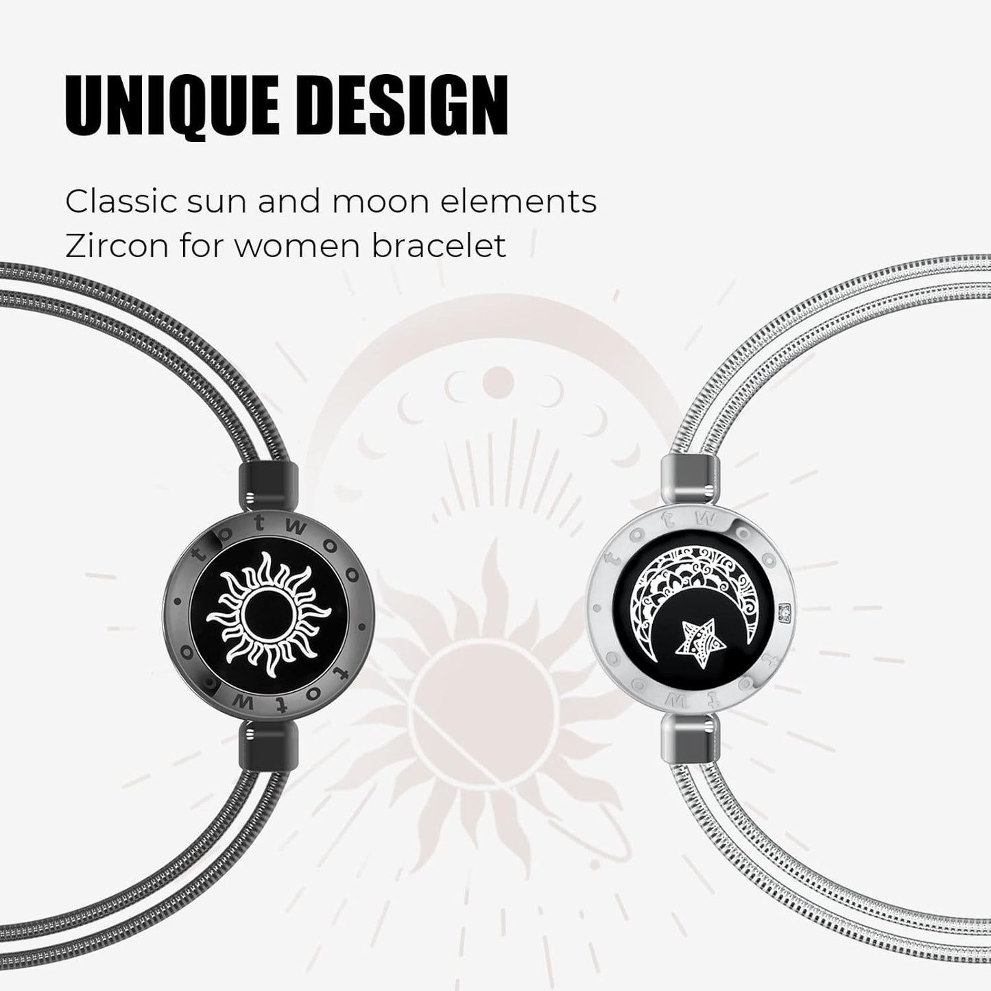 Dacida Long Distance Touch Bracelets for Couples, Vibration & Light up for Love Couples Bracelets | Long Distance Relationship Gifts for Girlfriend Bluetooth Pairing Jewelry