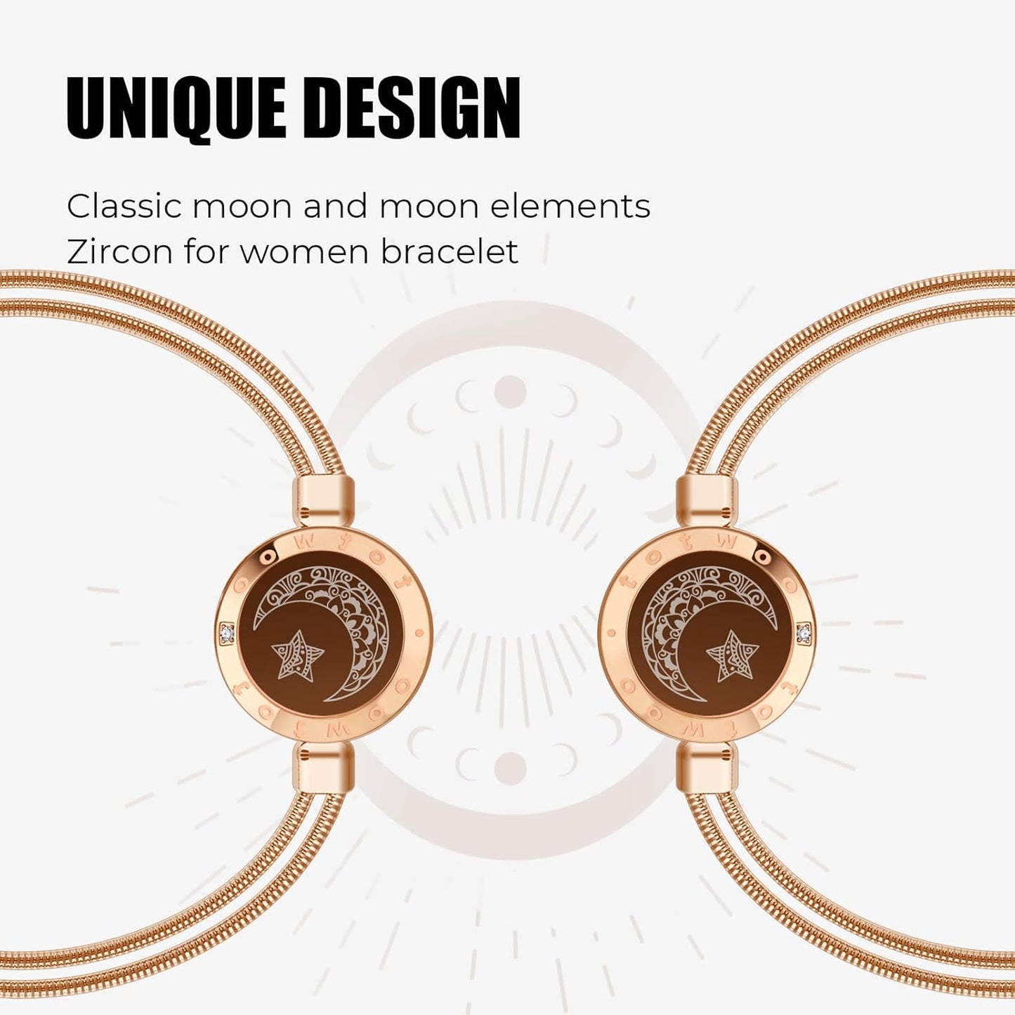 Dacida Long Distance Touch Bracelets for Couples, Vibration & Light up for Love Couples Bracelets | Long Distance Relationship Gifts for Girlfriend Bluetooth Pairing Jewelry