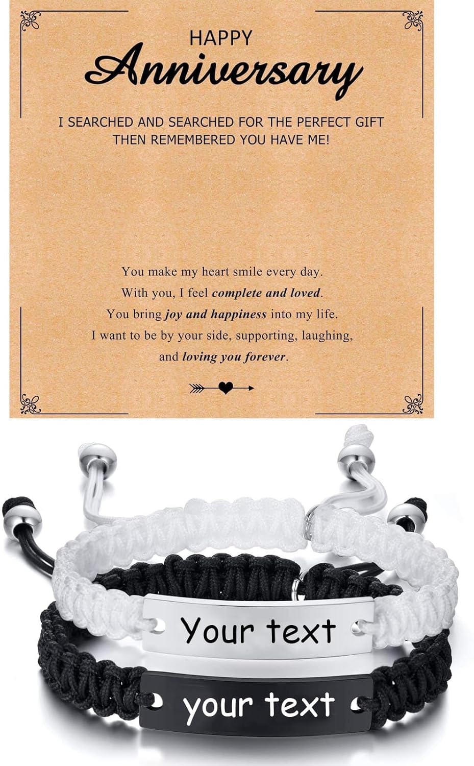 Dacida Matching Couples Bracelets for Women Men Long Distance Bracelets for Couples His Hers Bracelets Relationship Bracelets Anniversary Christmas Birthday Gifts