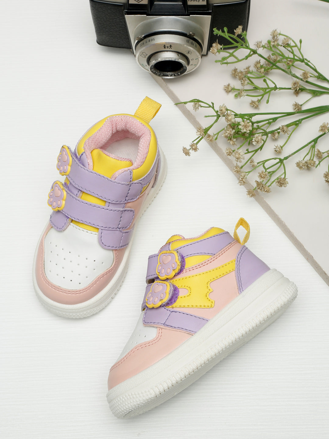 Colorpop Toddlers' High Ankle Sneakers - Peach & Purple (Girls)