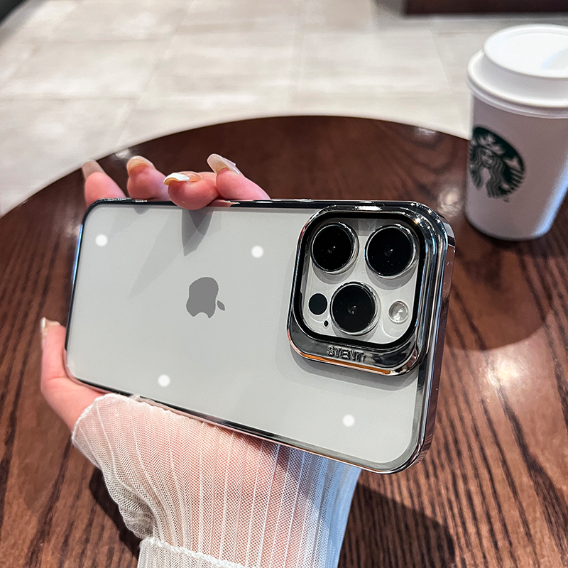 Suitable For Apple 14promax Mobile Phone Case IPhone14pro New I Lens All-inclusive 13pro Anti-fall 14 Electroplating Plus High-end Female 14pm Niche Creative Ip12 Bracket Transparent Cover