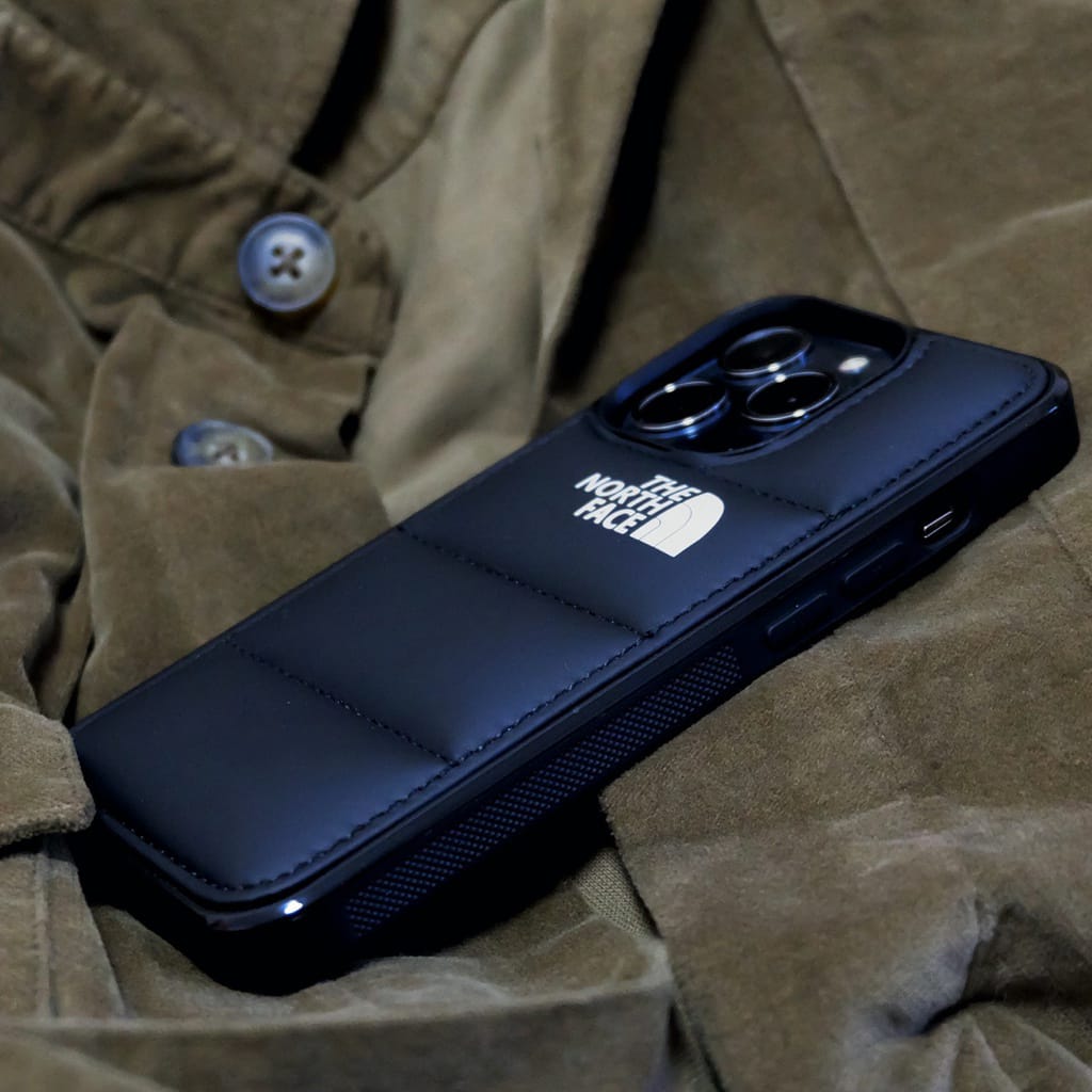 The North Face Puffer Edition Black Bumper Back Case For Iphone 11, 12, 13, 14, 15 Series
