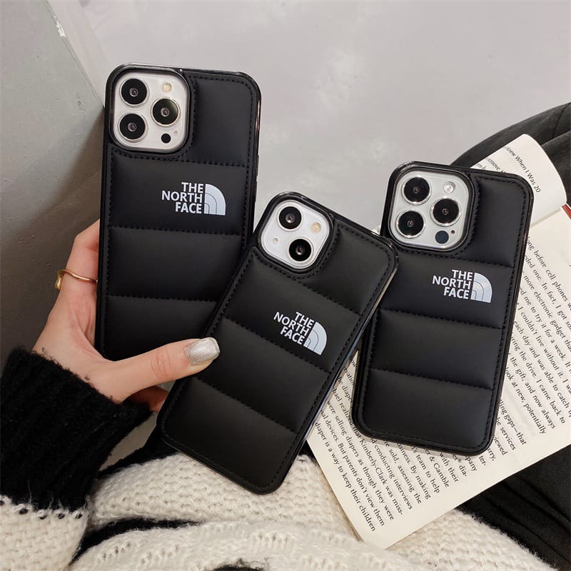 The North Face Puffer Edition Black Bumper Back Case For Iphone 11, 12, 13, 14, 15 Series