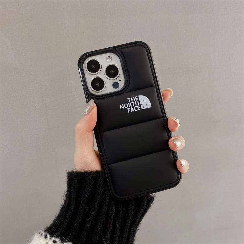 The North Face Puffer Edition Black Bumper Back Case For Iphone 11, 12, 13, 14, 15 Series