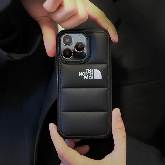 The North Face Puffer Edition Black Bumper Back Case For Iphone 11, 12, 13, 14, 15 Series