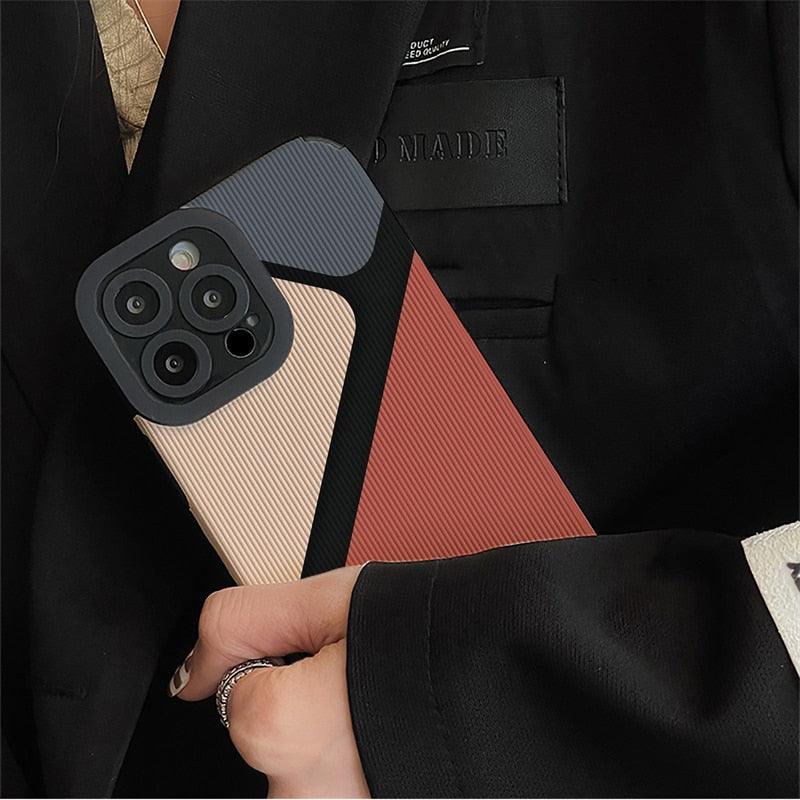 Cute Block Triangle Phone Case for iPhone 11, 12, 13, 14 Pro Max, 14 Plus, and 12, 13 Mini – Cover