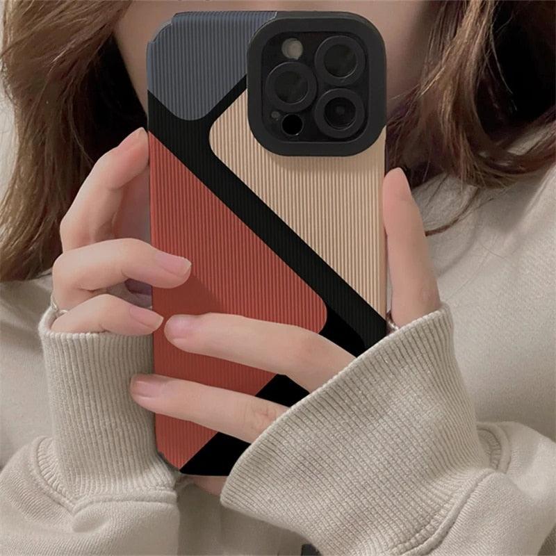 Cute Block Triangle Phone Case for iPhone 11, 12, 13, 14 Pro Max, 14 Plus, and 12, 13 Mini – Cover