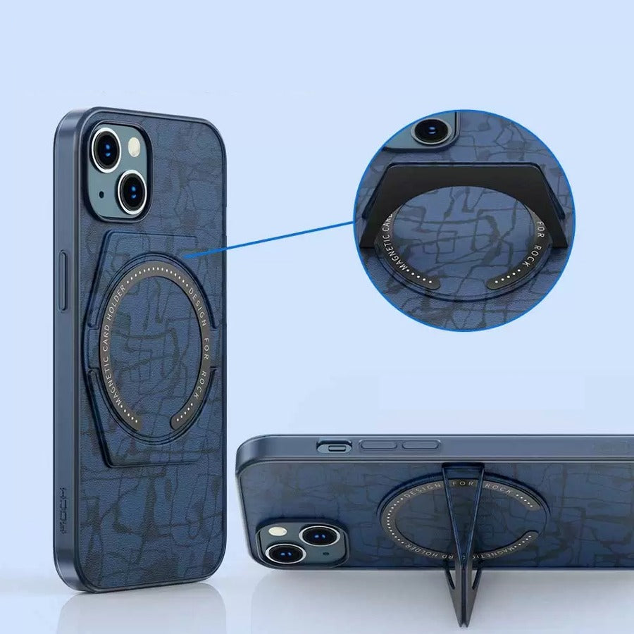 iPhone 11, 12, 13, 14, 15 Series Magnetic Foldable Kickstand Case