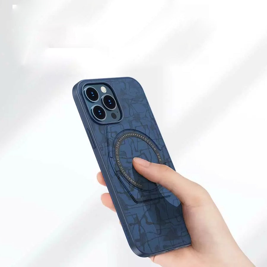 iPhone 11, 12, 13, 14, 15 Series Magnetic Foldable Kickstand Case